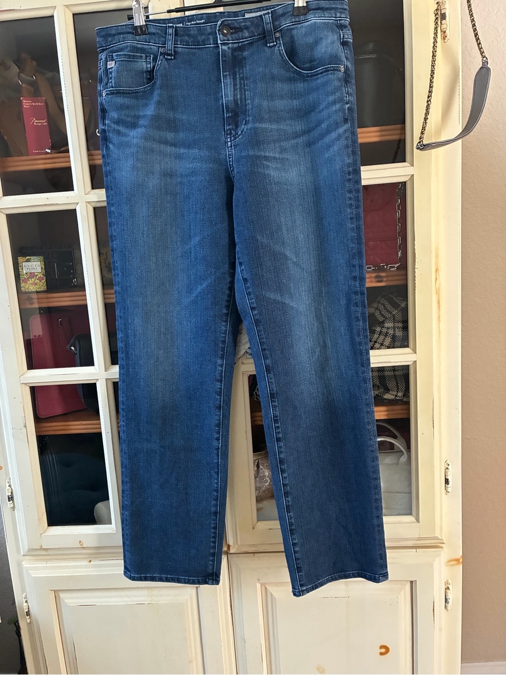 Ag Adriano Goldschmied Women's Blue Cropped Straight Jeans
